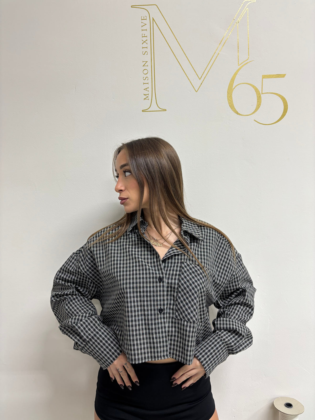 Camicia Tartan Crop