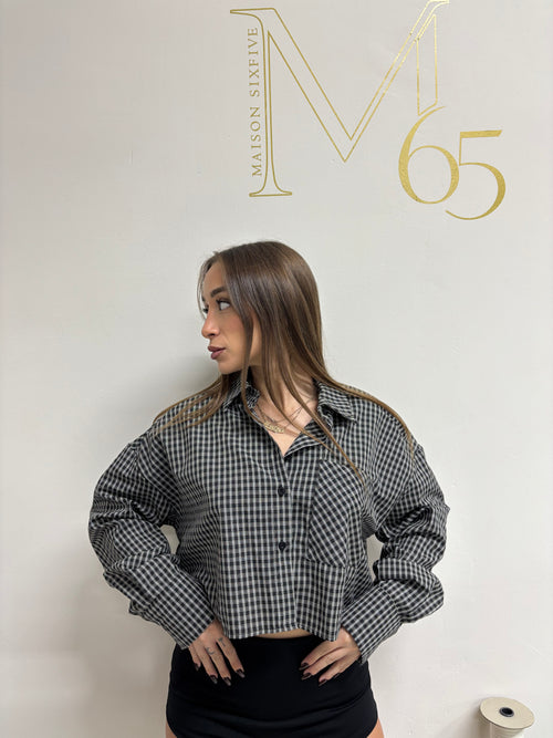 Camicia Tartan Crop