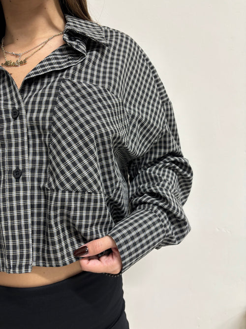 Camicia Tartan Crop